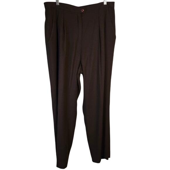 Kasper II Brown Pleated Trousers Size 18W 0342 - Picture 1 of 9